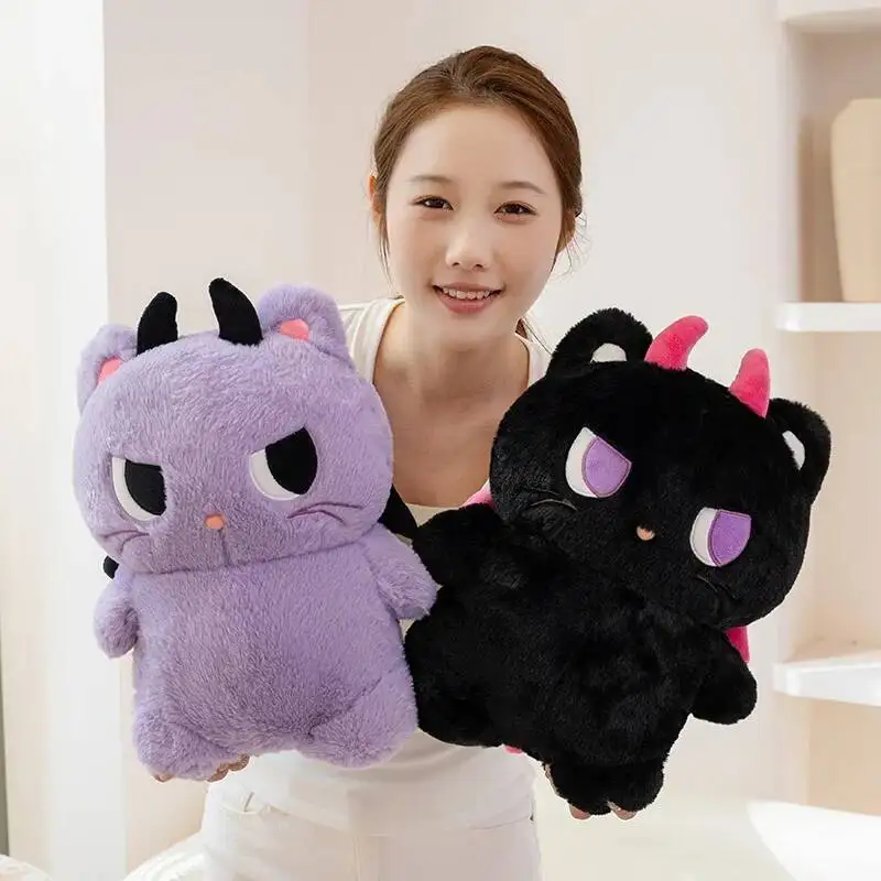 Kawaii Cartoon Simulation Anime Devil Cat Monster Filling Anime Plush Toy Children's Angel Devil Little Monster Handmade Doll