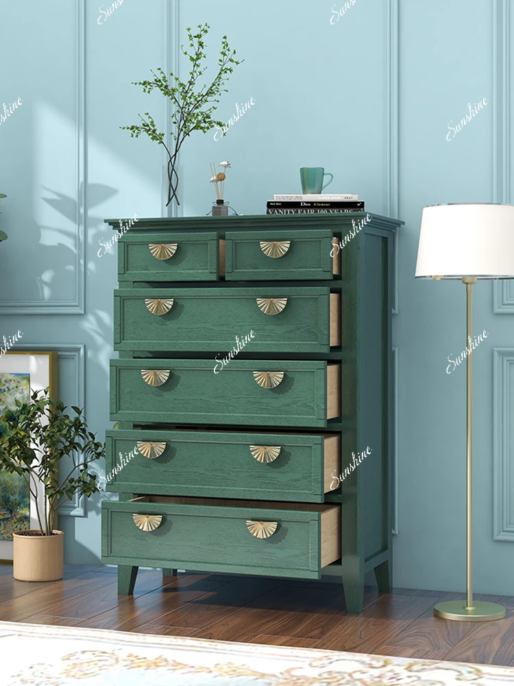 Dark green five-bucket bedroom simple modern wall entrance bedside storage locker  FT