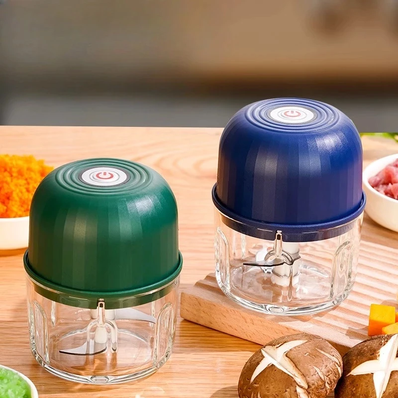 Moedor elétrico de alho, máquina de purê de alho, moedor de carne portátil recarregável, misturador de vegetais, moedor de cozinha de 260ML