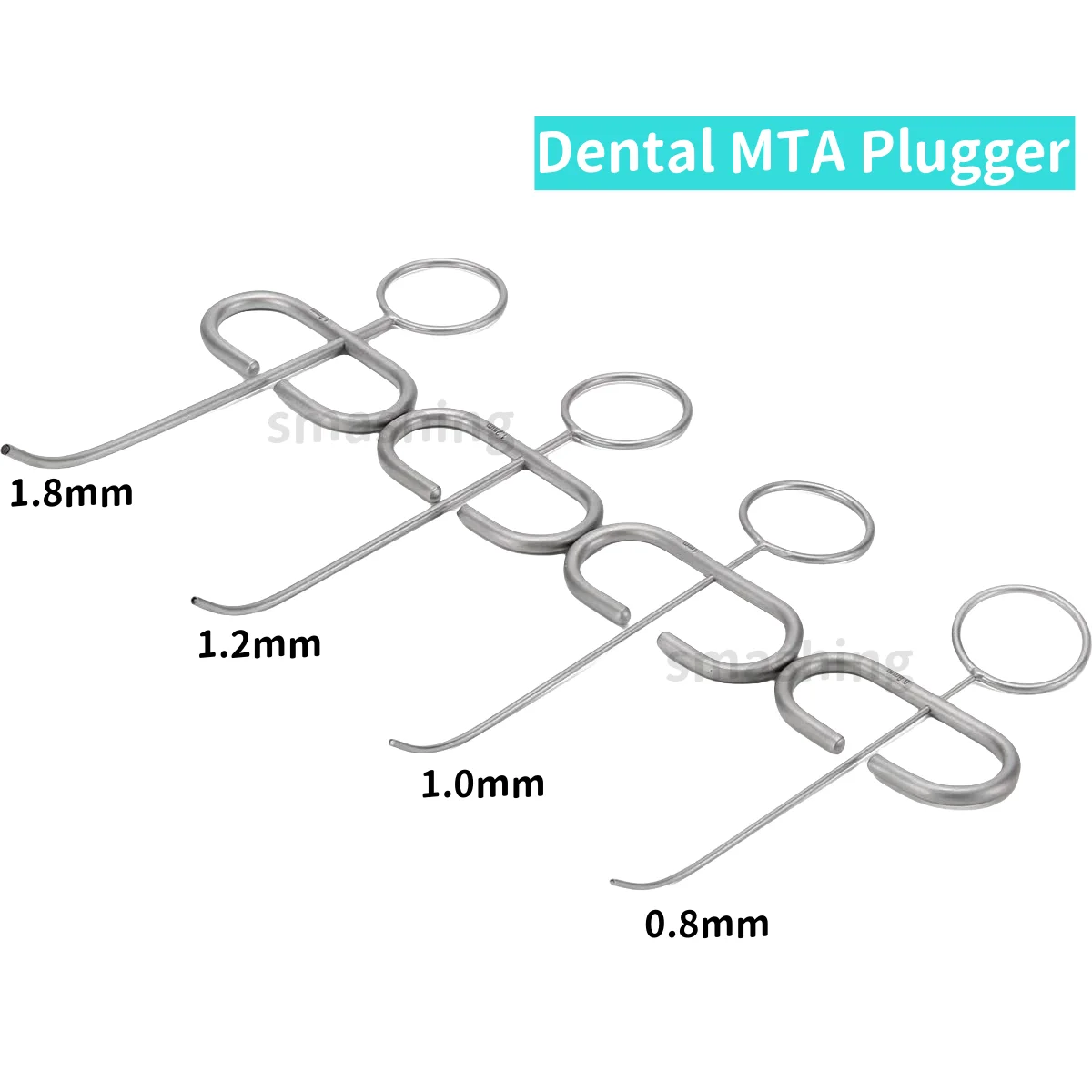 1Pcs Dental MTA Plugger Applicator Bone Implant Collector Powder Graft Carrier Curved Head 0.8/1.0/1.2/1.8mm