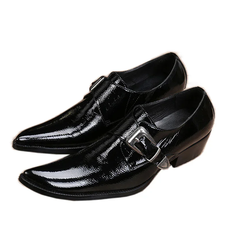 

ntparker New Hot Genuine Leather Men Dress Oxfords Shoes Square Toe Slip-on Black Men Leather Business Party Shoes, EU38-46!