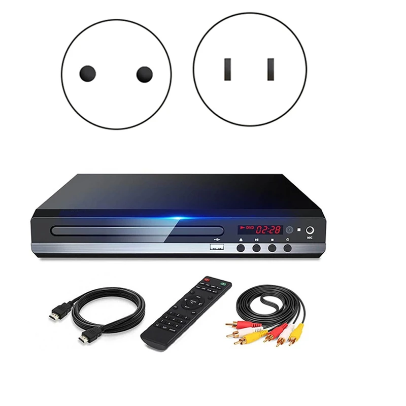 DVD Player 1080P HD Home DVD Player Box For TV All Region Free DVD CD-Disk Player AV-Output EVD Player