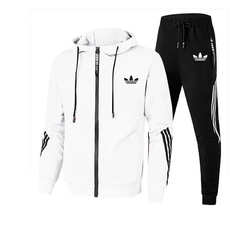 بدلة الركض الجديدة للرجال 2025، سترة، هوديي، سترة، بنطال رياضي، بدلة مكونة من قطعتين، سترة خريف وشتاء غير رسمية على الموضة للرجال