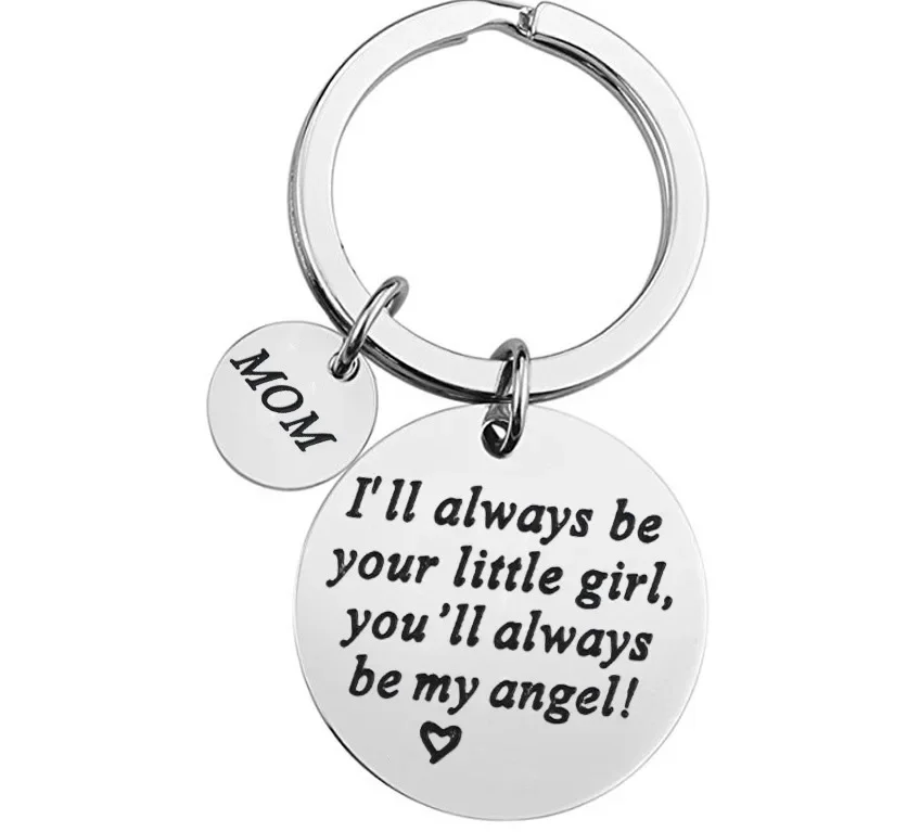 Cute Father's Day Gift Keychain Pendant Dad Father Gifts Key Chains I'll Always Be Your Little Girl You Will Always Be My Hero