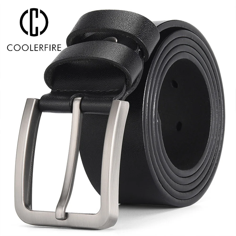 Belt for Man Genuine Leather Designer Luxury Men's Trouser Belt Black Belt for Jeans Male belts Pin Buckle Waistband Strap HQ027