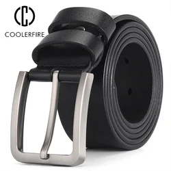 Belt for Man Genuine Leather Designer Luxury Men's Trouser Belt Black Belt for Jeans Male belts Pin Buckle Waistband Strap HQ027