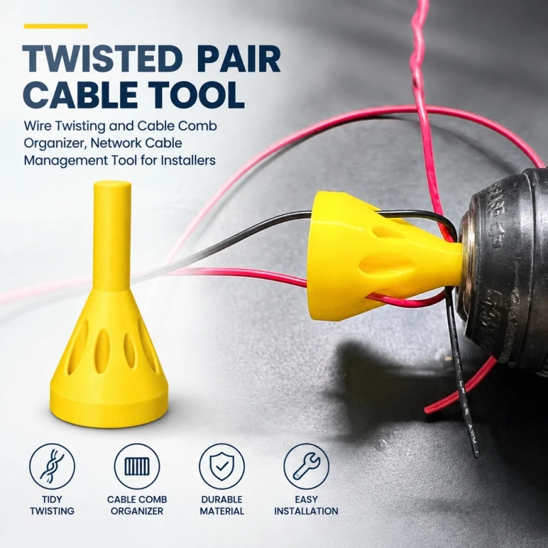 Twisted Pair Cable Tool, Wire Twisting and Cable Comb Organizer, Network Cable Management Tool for Installers
