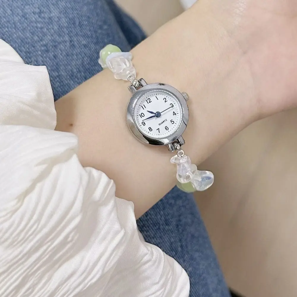 Fashion Dopamine Bracelet Watch Adjustable Pendant Bead Chain Watch Beaded Quartz Watch Gift