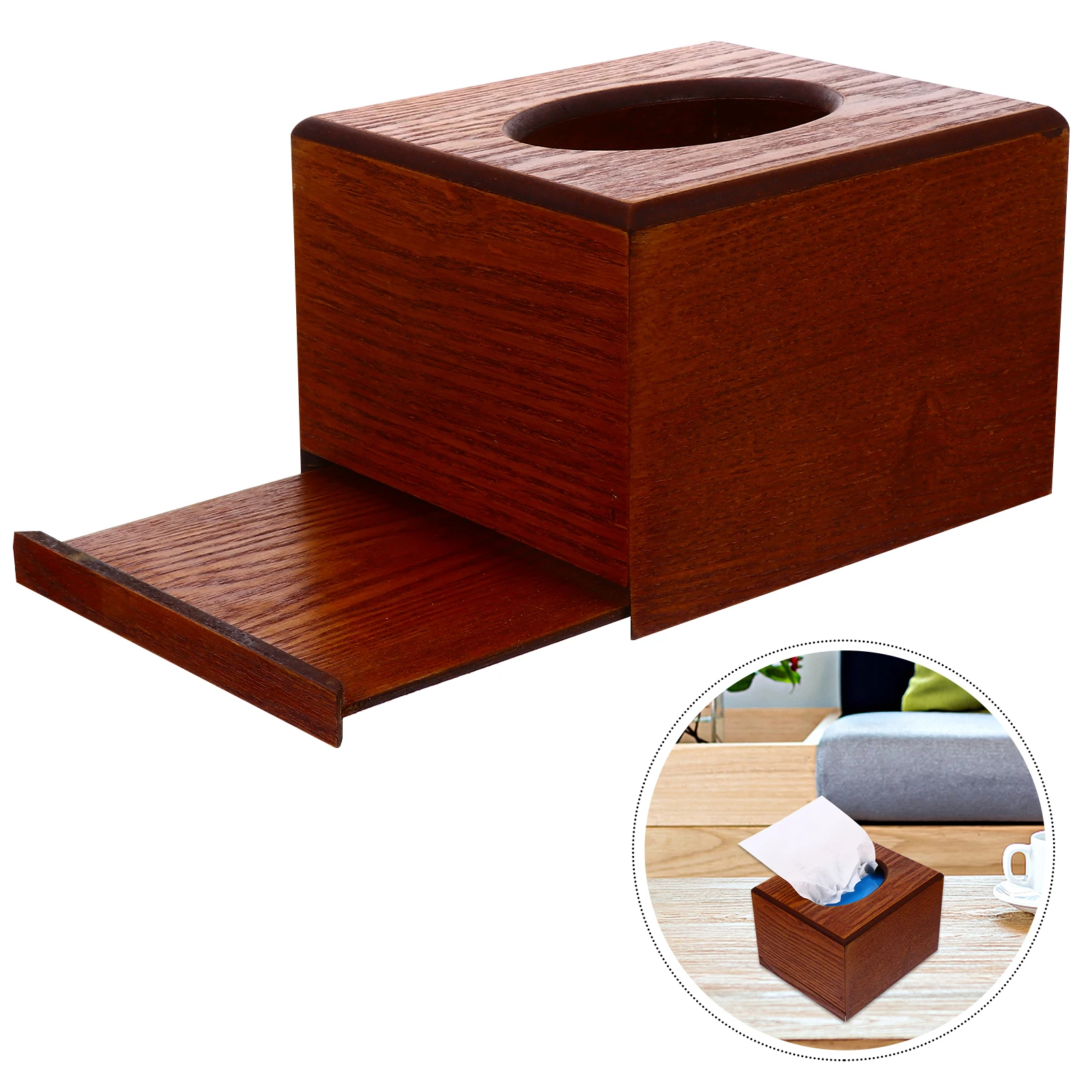 

Wooden Tissue Box Holder Eco Friendly Square Paper Storage Container Napkin Case Desktop ganizer Home Hotel
