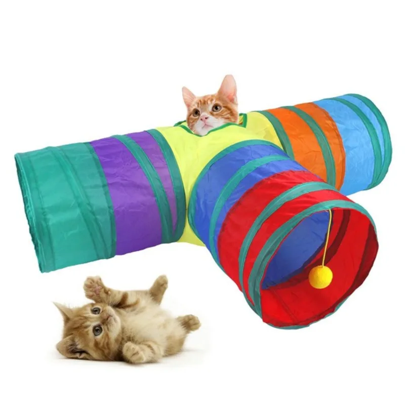 Foldable Cats Tunnel Pet Cat Toys Kitty Pet Training Interactive Fun Toy Bored For Puppy Kitten Rabbit Play Tunnel Tube