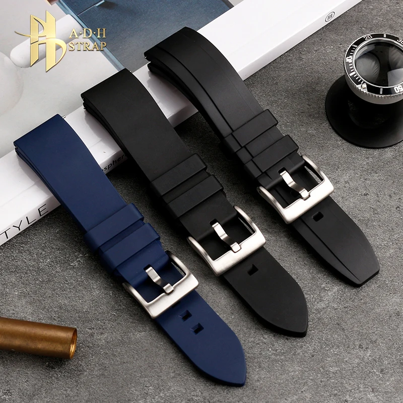 Correa de reloj Universal de goma flúor para Citizen Blue Angel I y II AT8020 JY8078, correa de silicona suave e impermeable