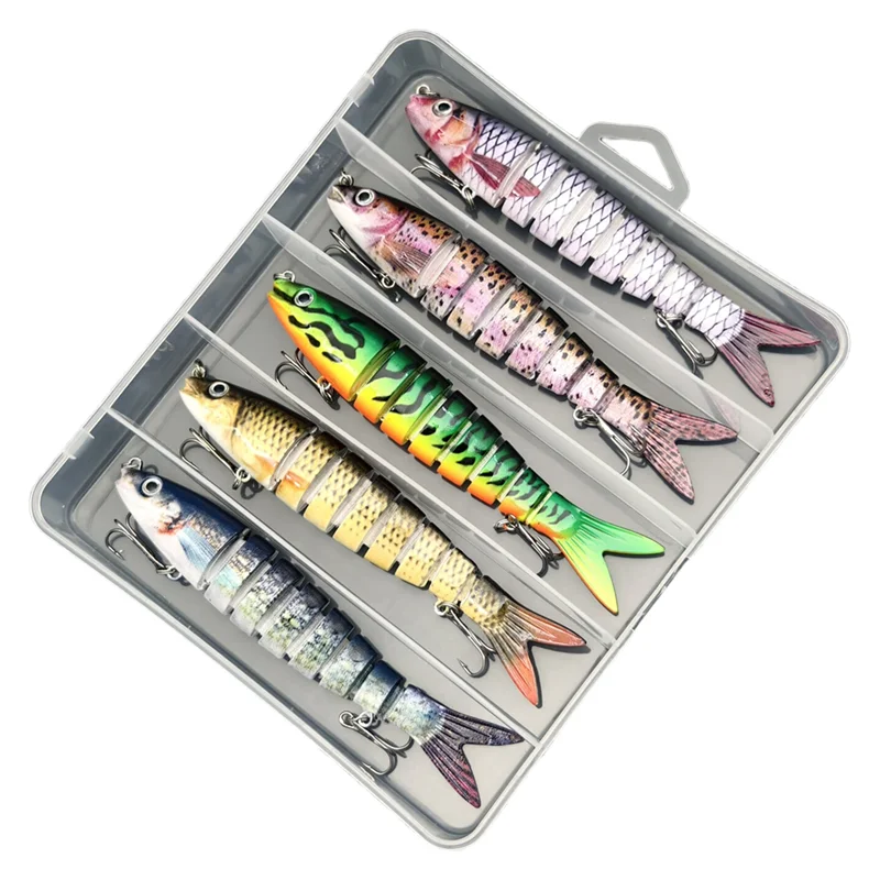 Multi Jointed Artificial Bait 5Pcs Fishing Lure Slow Sinking Bionic Fish Attractor Gift For Men
