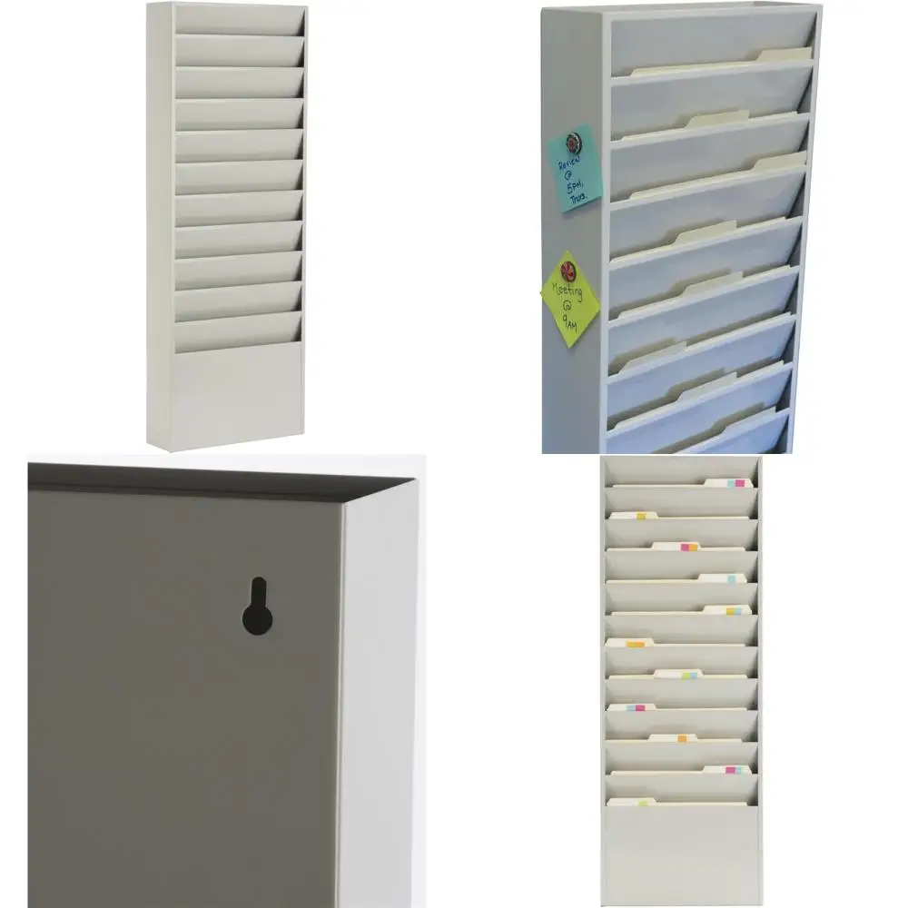 

Одиннадцати карманная настенная стойка для файлов для офисного использования, прочная стальная конструкция с отделкой из шпатлевки