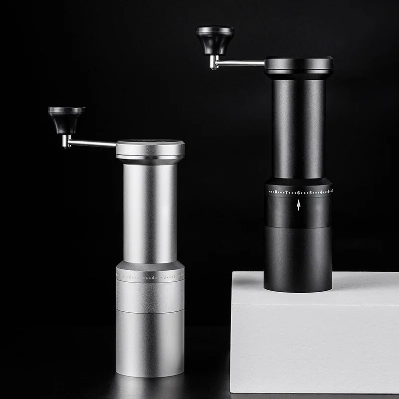 Integrated stainless steel coffee grinder, hand-cranked household portable bean grinder