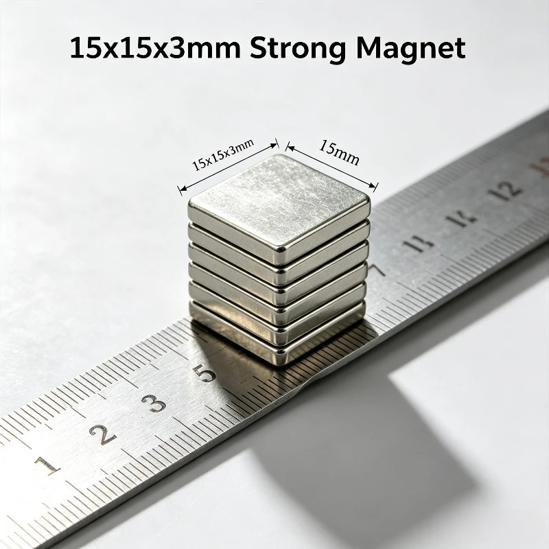 15x15x3mm N35 Rectangular Block Neodymium Magnet Super Strong Rare Earth Permanent NdFeB Magnetic Sheet Magnets 15x15x3mm