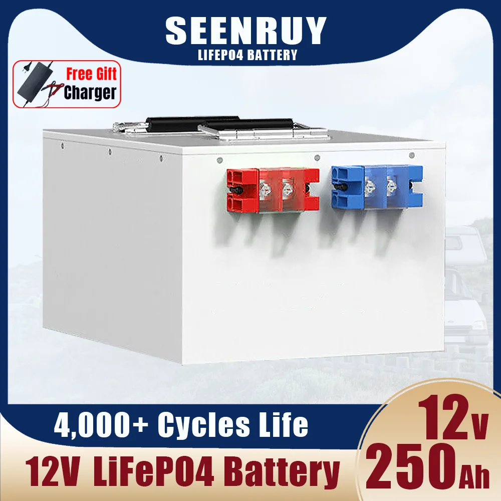 

Аккумулятор Lifepo4 12 В, 250 Ач, Встроенный BMS для автономной солнечной системы, литий-железо-фосфат, лодки, домов на колесах, камеры, автодома