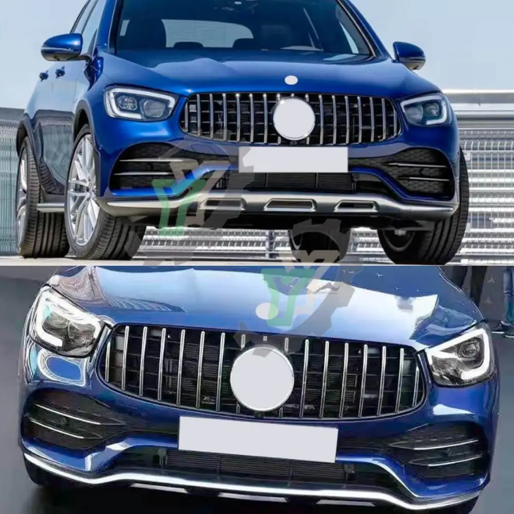 

Car Front Bumper Grille Racing Grill For Mercedes-Benz GLC Class W253 X253 GLC250 GLC450 GLC300 GLC43 2020-2022 GT Style