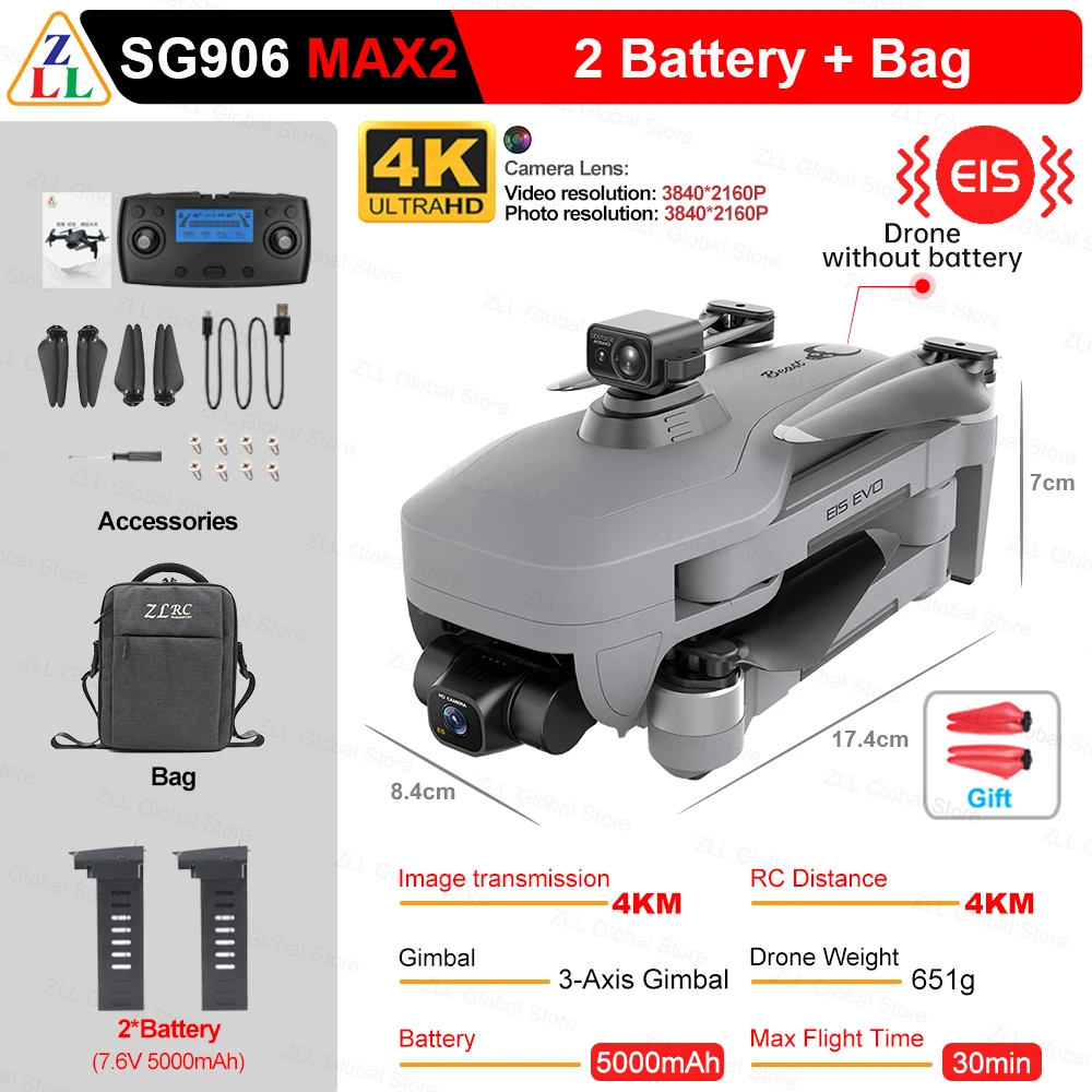 ZLL SG906 MAX2 Drone 4K Professional HD Camera FPV Dron SG906 Max3