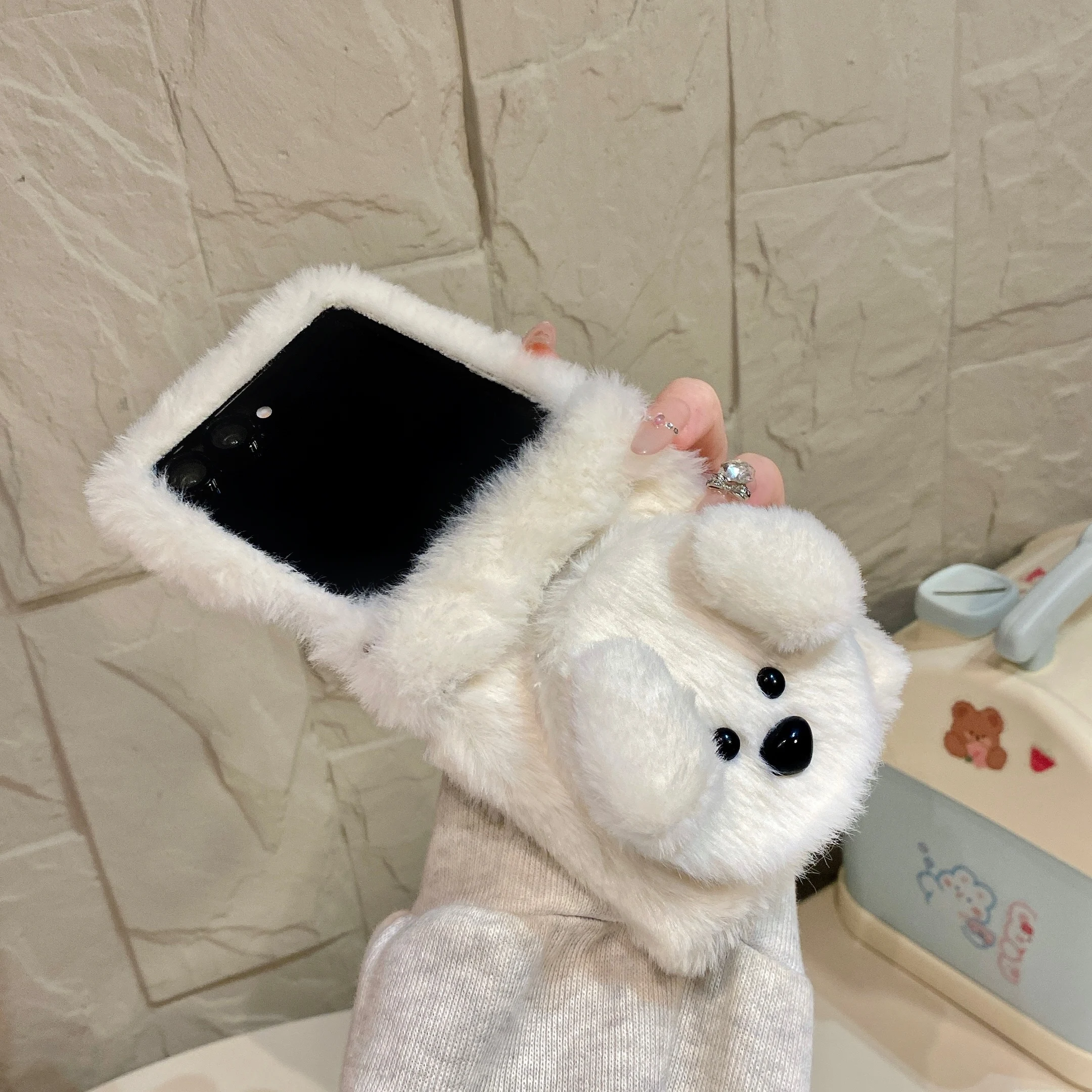 かわいいふわふわのテディベアぬいぐるみ風スマホケース Hua - Phone Cases Cute のレビューと価格