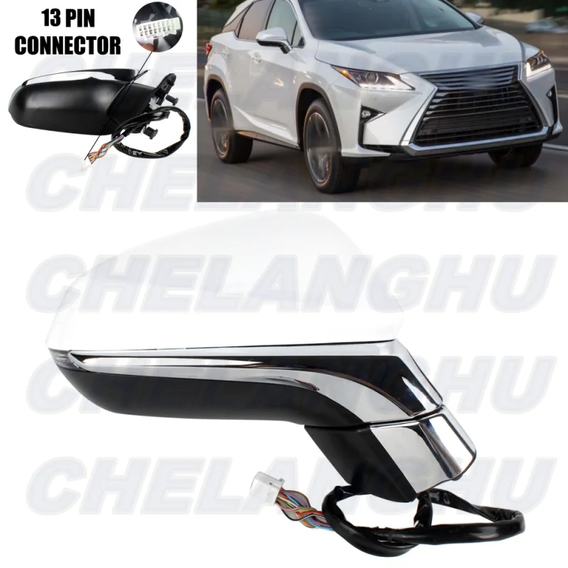 

For Lexus RX350 RX450H 2016 2017 2018 2019 2020 2021 2022 US version Right Side 13Pins White Painted Power Fold Mirror Assembly