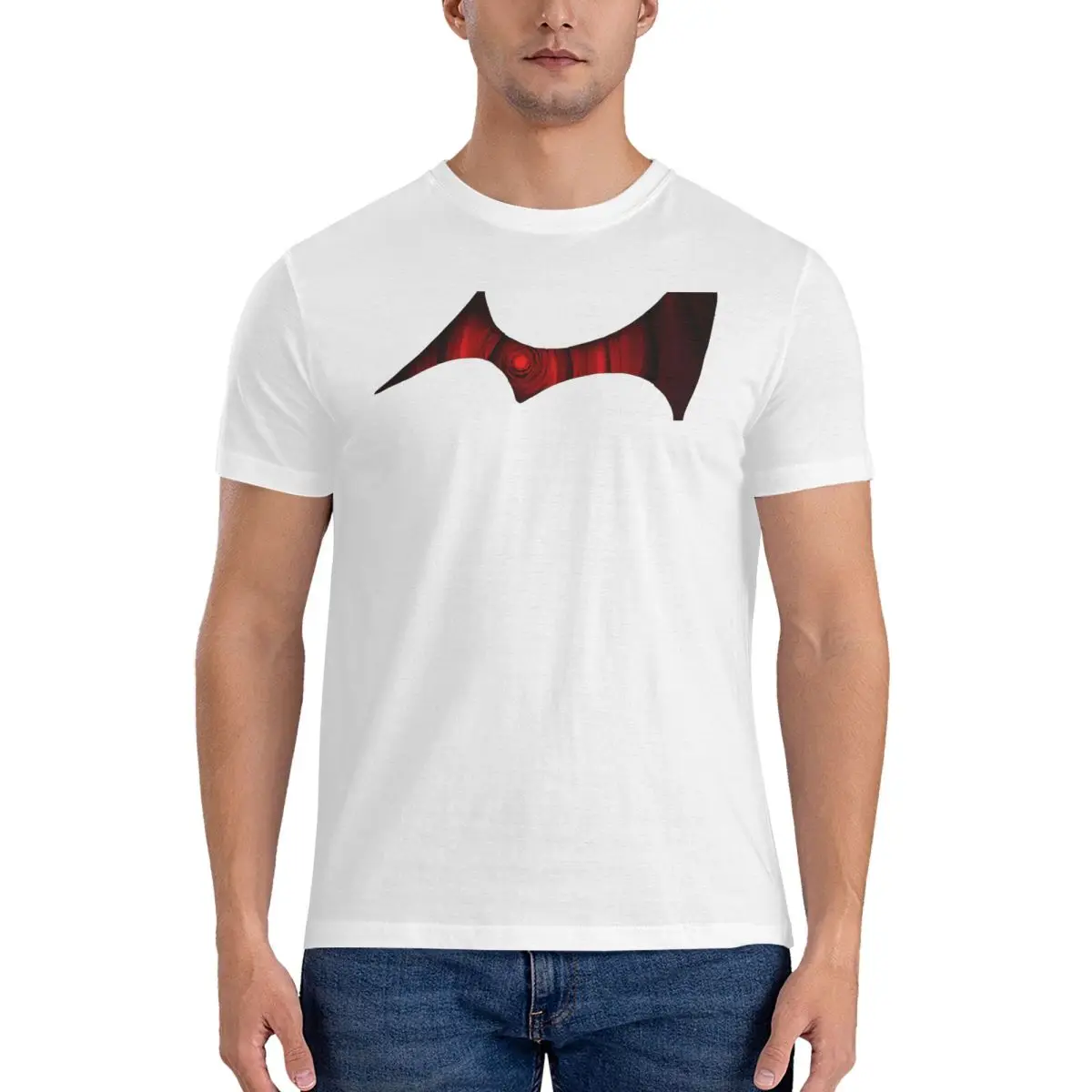 Футболка мужская с коротким рукавом и круглым вырезом, из чистого хлопка