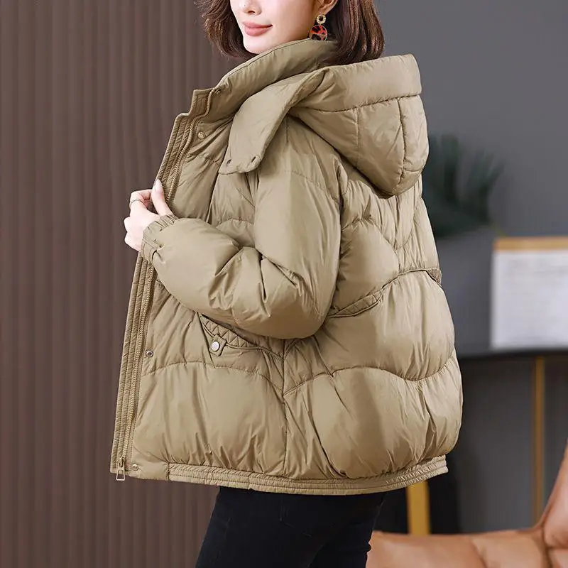 

ort White Du down Jaet, женское зимнее новое свободное пальто с капюшоном для мам среднего возраста, кактус размер, для поездок на работу