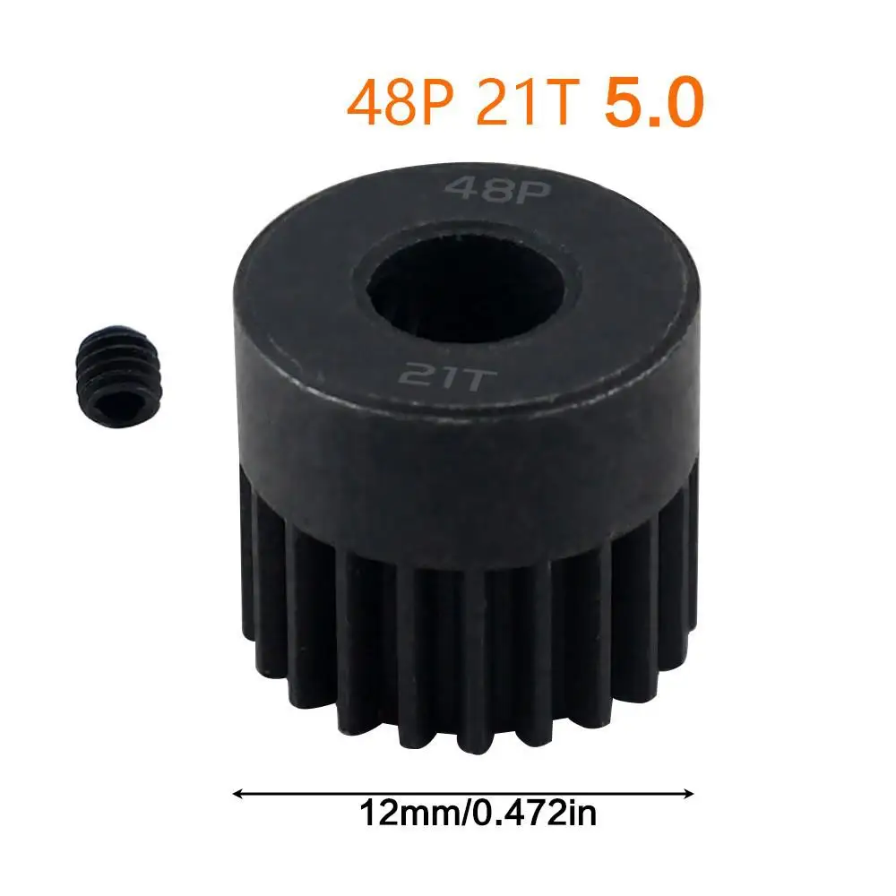48p 5mm 16t 17t 18t 19t 20t 22t 24t 25t 28t Zwart Stalen Metalen rondsel Motor Gear Voor 1/10 Axiale Scx10 Rc Model Auto Motor Onderdelen