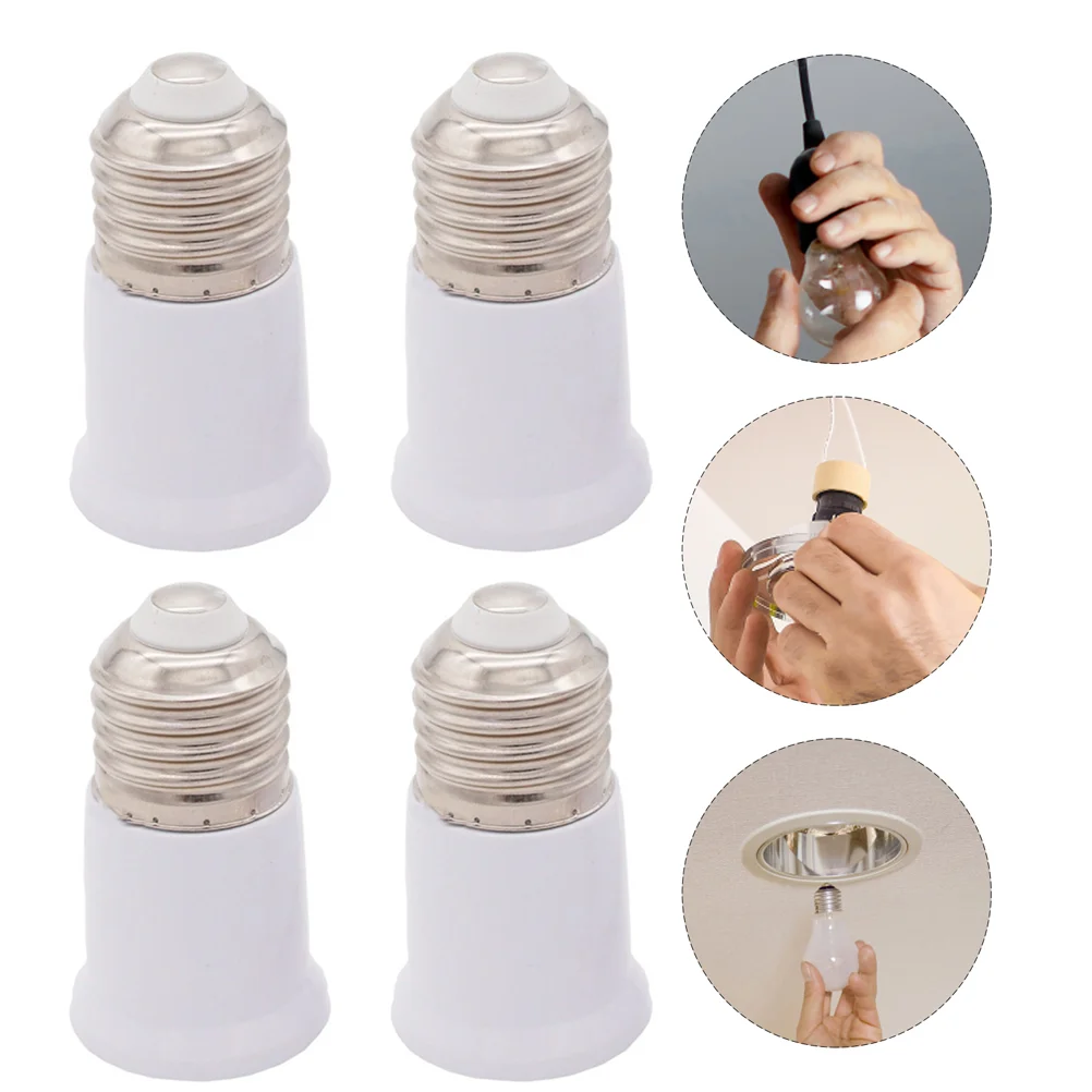 

10 Pcs Light Bulb Extension Fitting Lampholder Converter E27 Socket Adapter Plastic Extender