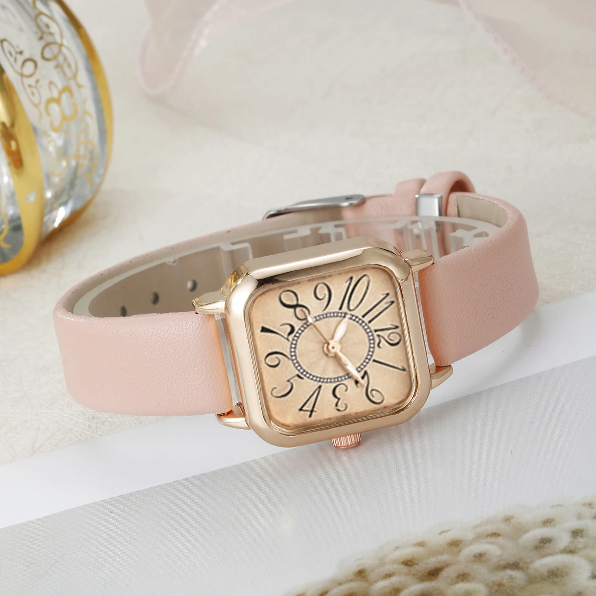 طقم ساعات نسائي بسيط ومتوافق تمامًا مع قطعتين للارتداء اليومي #3