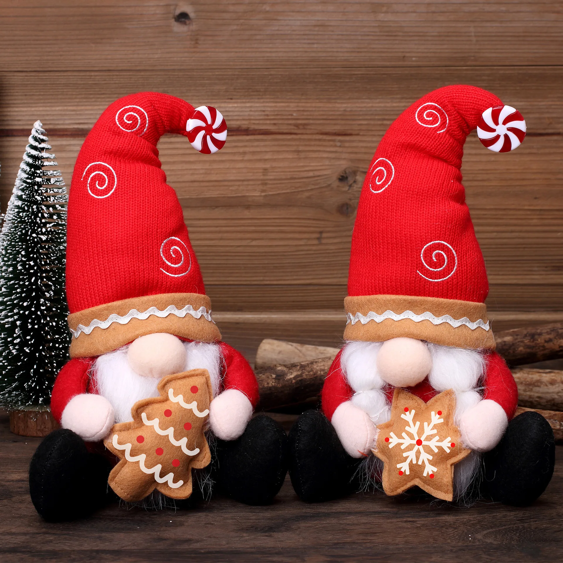 Christmas Faceless Doll Elf Cookie Rudolph Decor Snowflake Nordic Miniature Ornament