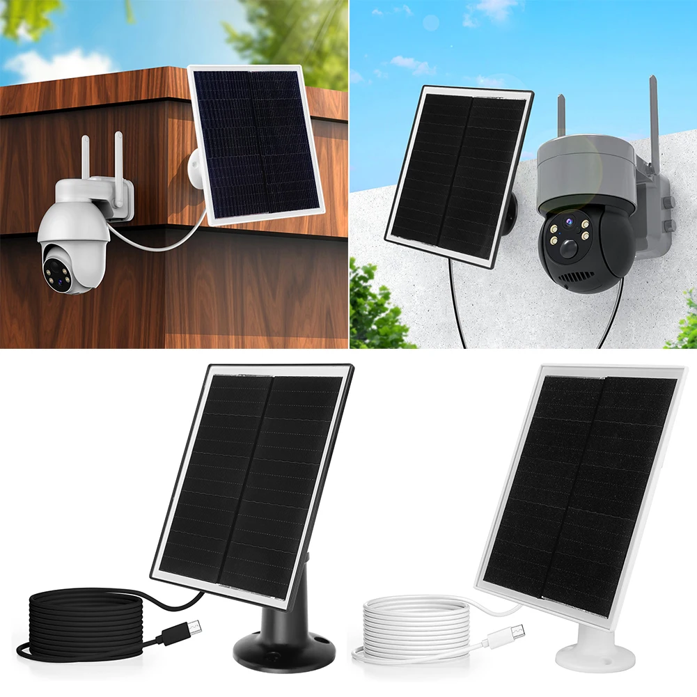 Micro-USB-Typ-C-Solarpanel-Ladegerät mit 2 Anschlüssen, 20 W, 5 V, schindeltes Solar-Ladepanel, wasserdichtes Kit für EufyCam 3 S330/3C S300/2/2C