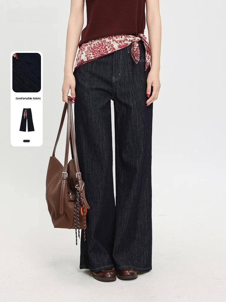 

Модные повседневные джинсы с широкими штанинами, прямые брюки из денима, осенняя новинка Ele Aosphere Memory Start Point 69AQ27676