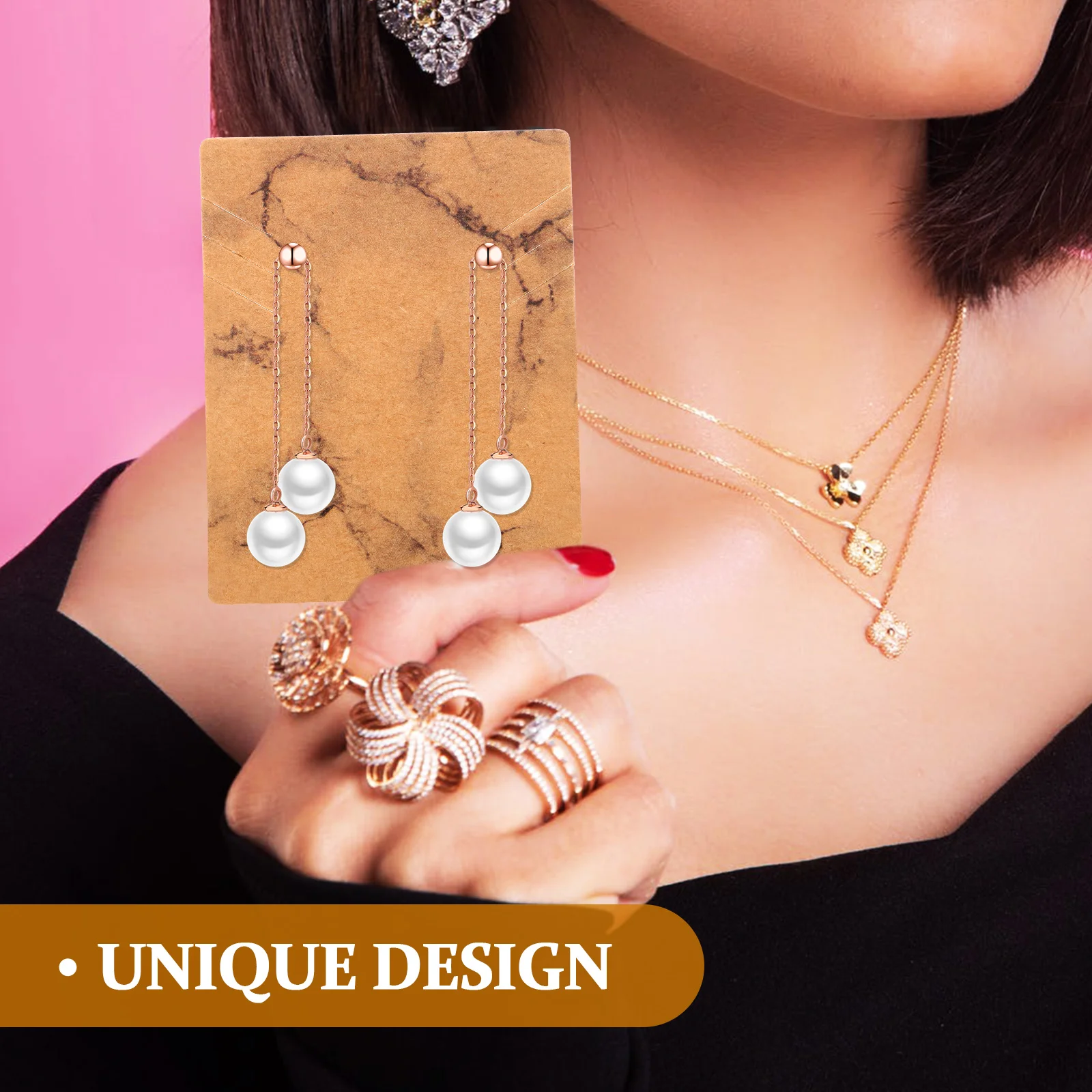 

Retail Earring Packaging Card Jewelry Patterned Display Cards Decorations with Holes Earrings