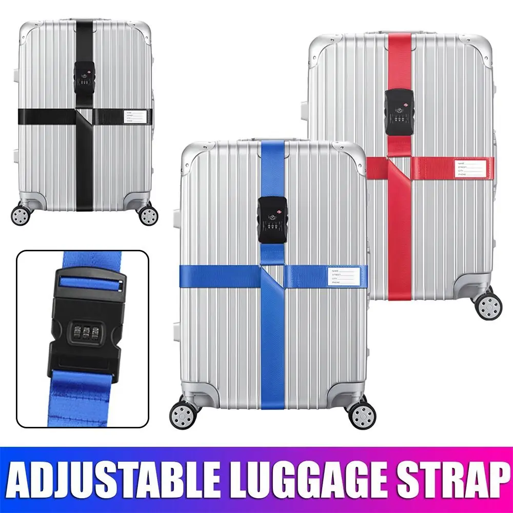 

Nylon TSA Password Customs Lock Suitcase Cross Belt Luggage Belt Luggage Straps Straps Belt Packing Strap