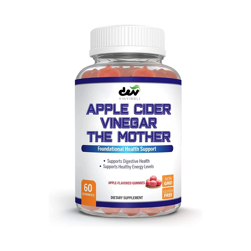 Apple cider vinegar gummies, gluten free, vegetarian, using aromatic acids, beetroot, energy -60 non GMO gummies