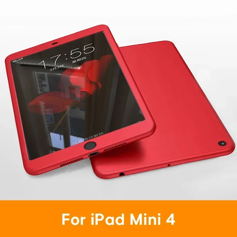 Silicone 360 Full Cover Case For ipad air case for iPad 10.2 2019 For iPad mini 4 5 Case For Pro 10.5 Air 1 2 3 with glass