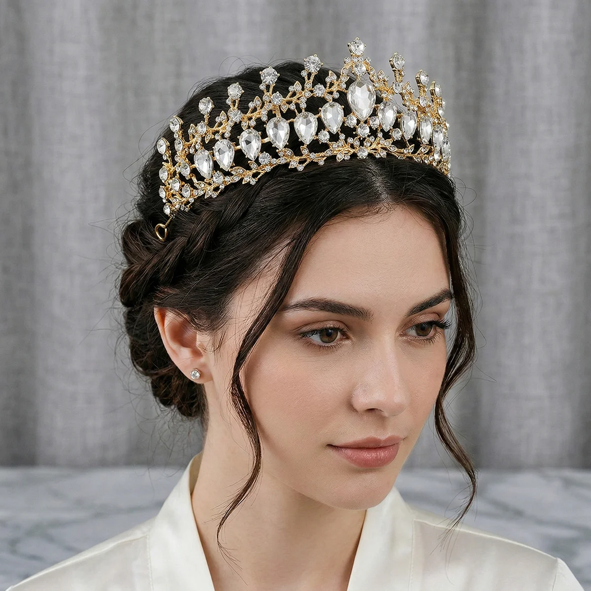 

Роскошная барочная хрустальная тиара: зеленая/красная/синяя/золотая, из сплава с кристаллами, свадебная корона, аксессуар для волос, для фотосессий и вечеринок