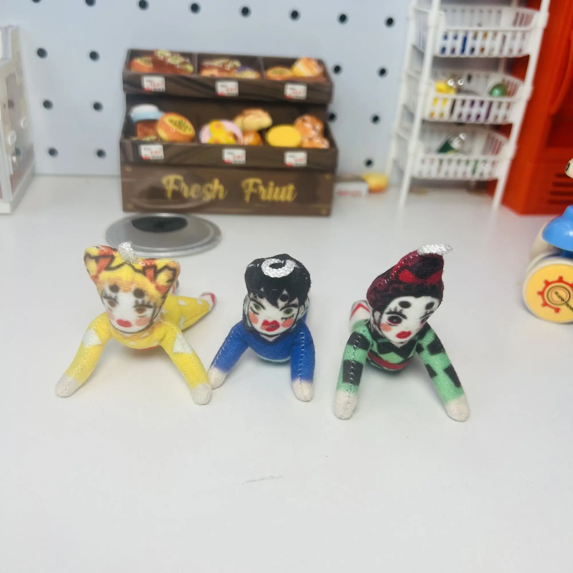 

10cm Demon Slayer Red Light District Trio Tanjiro Kamado Zenitsu Agatsuma Inosuke Hashibira Plush Movable Wire Skeleton Ornament