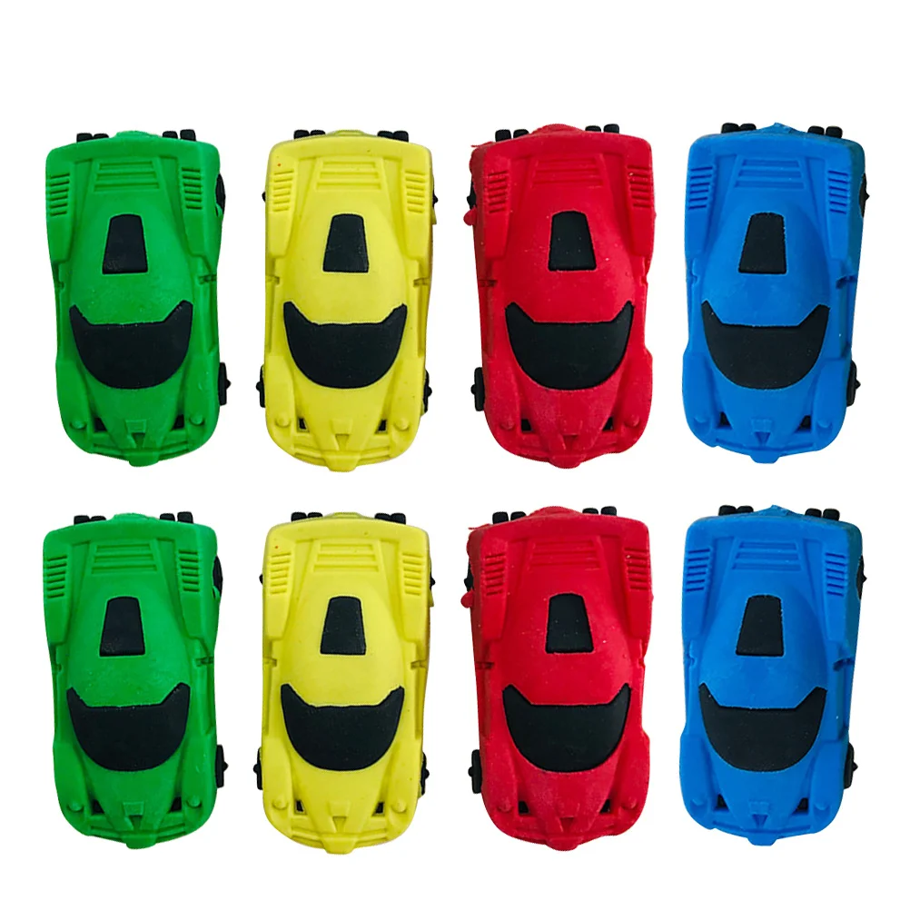 20pcs Car Shaped Eraser Stationery Eco-Friendly Durable Fun Gift For Classroom Office Party Stocking Stuffer Student