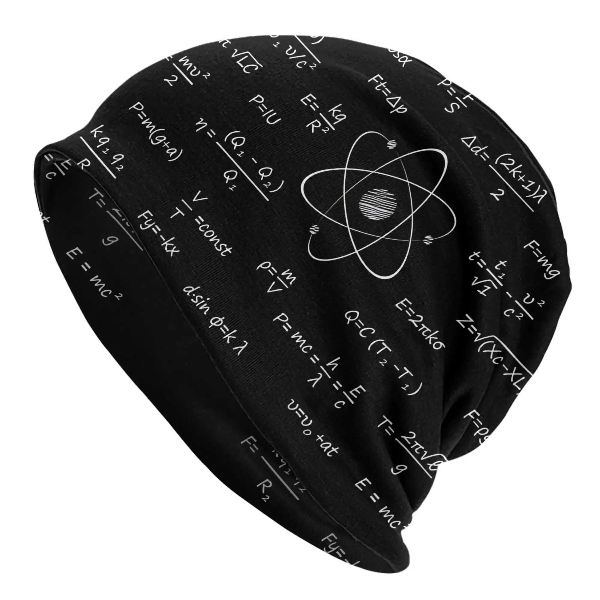 2D Print Design Amazing Physics Formulas Bonnet Hats Men Skullies Beanies Novelty Hats for Men Sports Autumn Winter
