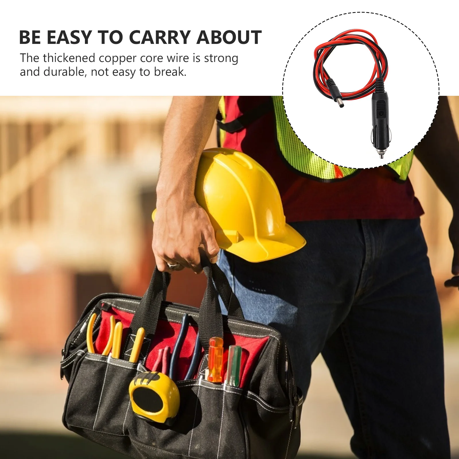 

Car Extension Cable 1.2M Thickened Copper Core Rubber Coated Durable Power Splitter Plug For Cigarette Lighter Socket