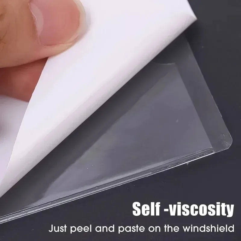 1~20pcs Transparent Car Self-adhesive Clear Label Cover Windshield Parking Permit Card Bag Plastic Card Cover Pocket Card Holder