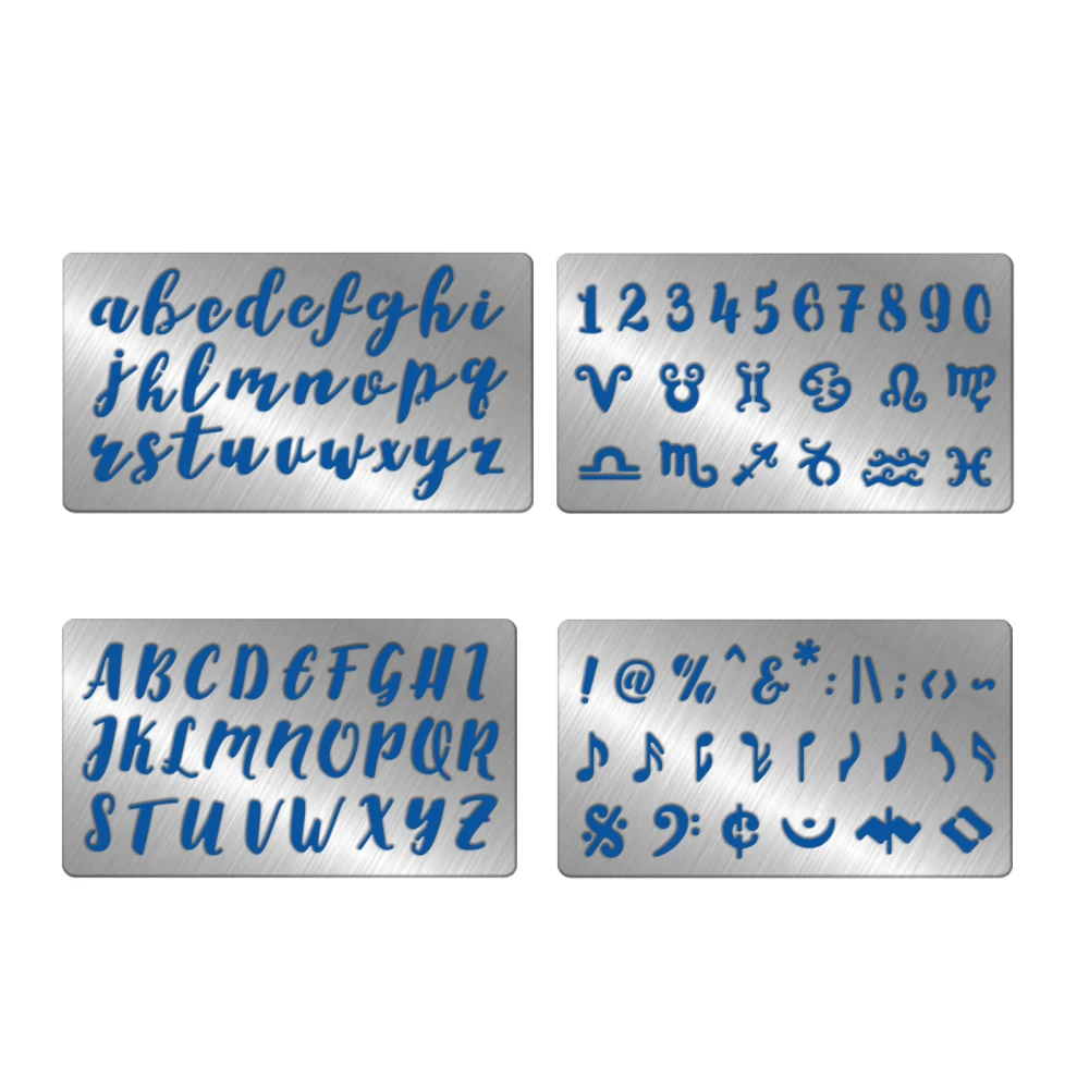 4Pcs Letter Number Theme Cutting Dies Stencil Metal Template Molds Letter Note Embossing Tool Die Cuts for Card Making Scrapbook