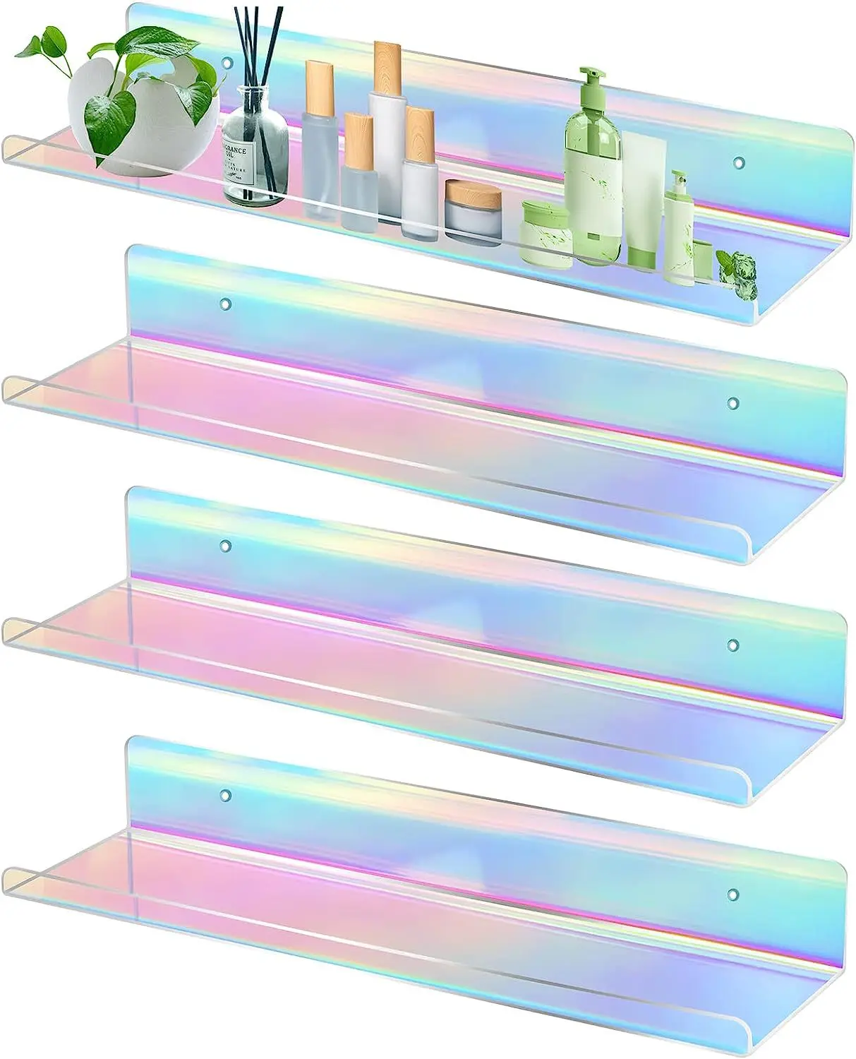 Acrylic Rainbow Board Display Rack Colorful Wall Rack Shelf Bookshelf Wall Hanging Rack Storage nail polish Rack Book Stand