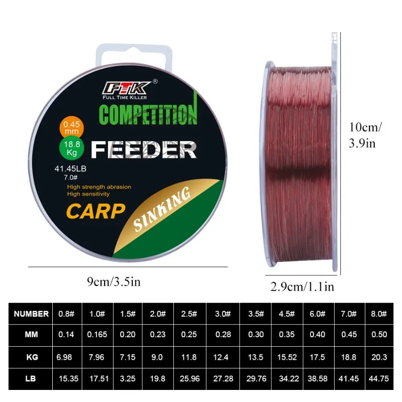 150m/300m Nylon Fishing Line Burgundy-Colored Carp Fishing Line Camouflage Color-Changing Fishing Line for Saltwater Fishing