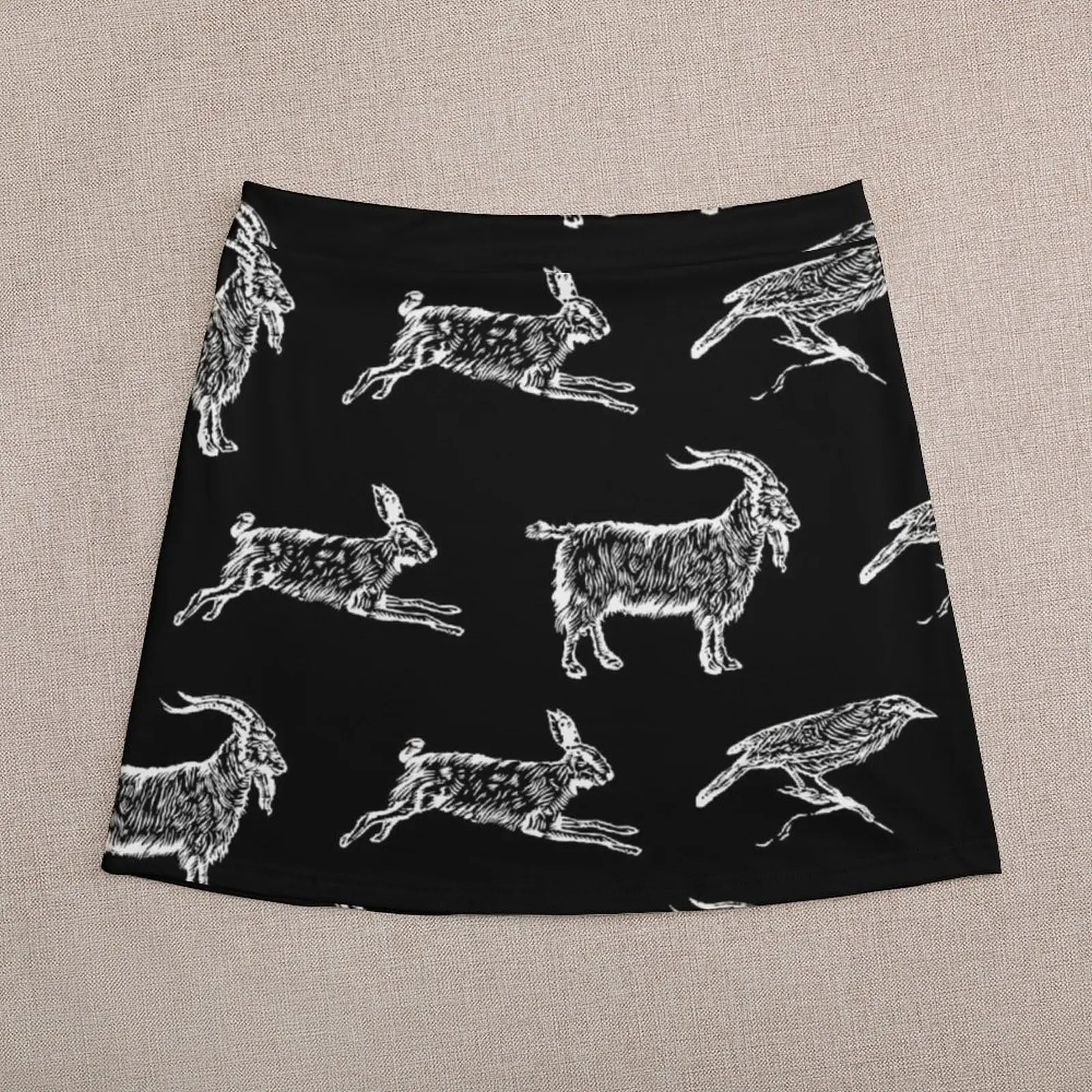 Hare, Raven, Goat Mini Skirt korean style clothes Short women′s skirts korean skirt dresses summer woman 2023
