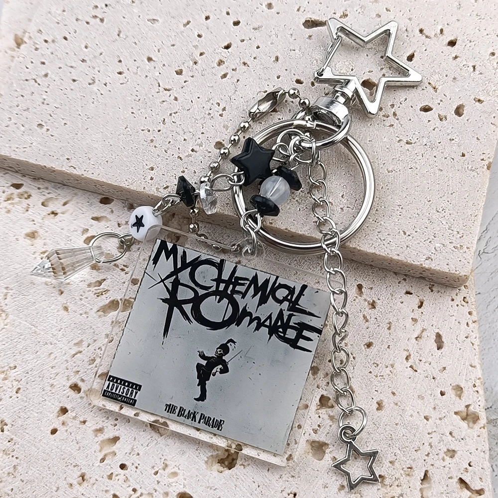 My Chemical Romance Beads Keychain Bag Sweet Revenge Beaded Keychain Jewelry Aesthetic Festival Gift For Friends