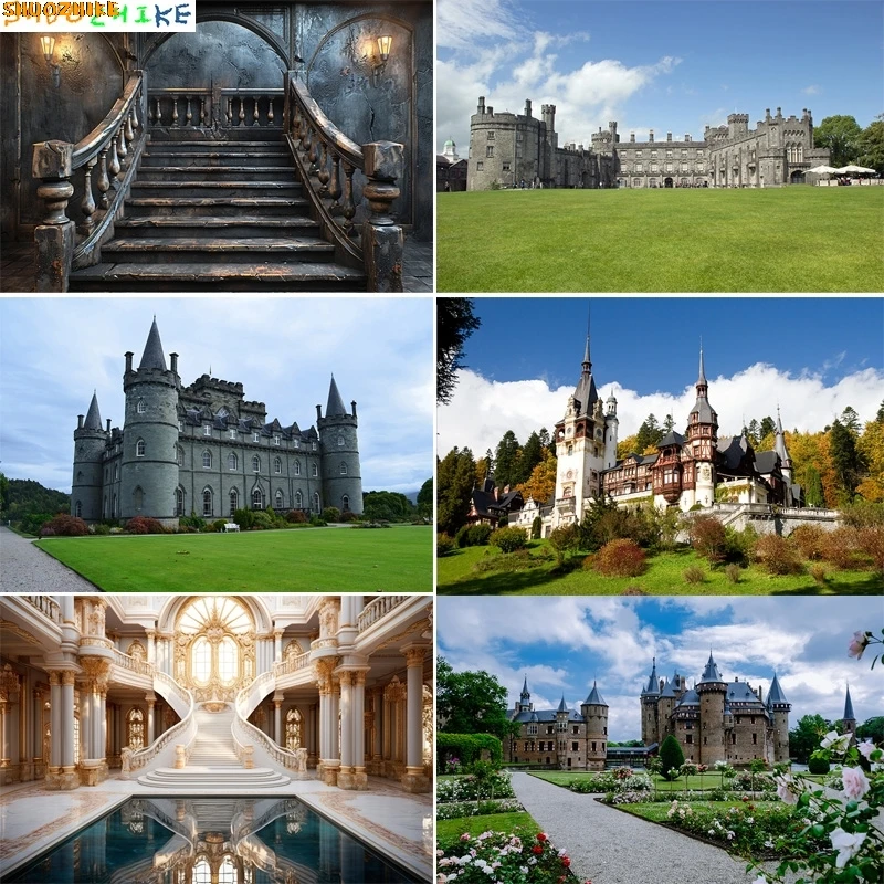 جميلة القلعة العمارة الدرج خلفيات للتصوير الفوتوغرافي القرون الوسطى الخيال المدخل كاتدرائية صورة خلفية CT-01 #1