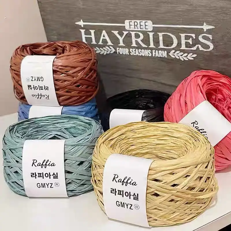 

160 Meters Lafite Grass Braided Thread Cotton Grass Lafite Grass Rope Handmade Hook Bag Special Straw Material for Summer Hat