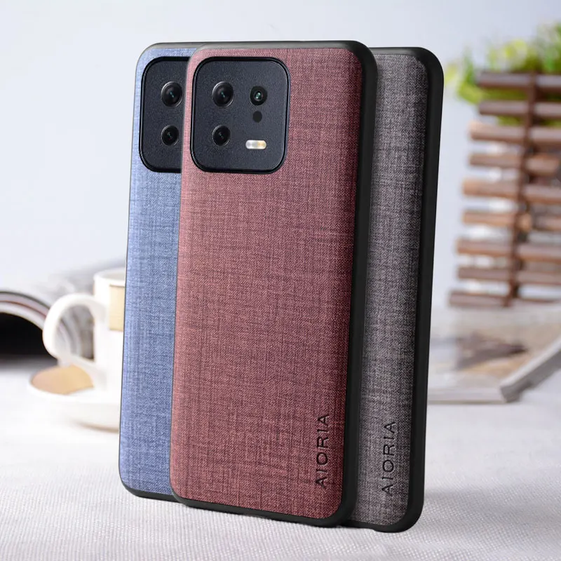 Case for Xiaomi Mi 13 Pro funda Textile texture leather Soft TPU&Hard PC phone cover for Xiaomi 13 pro case funda